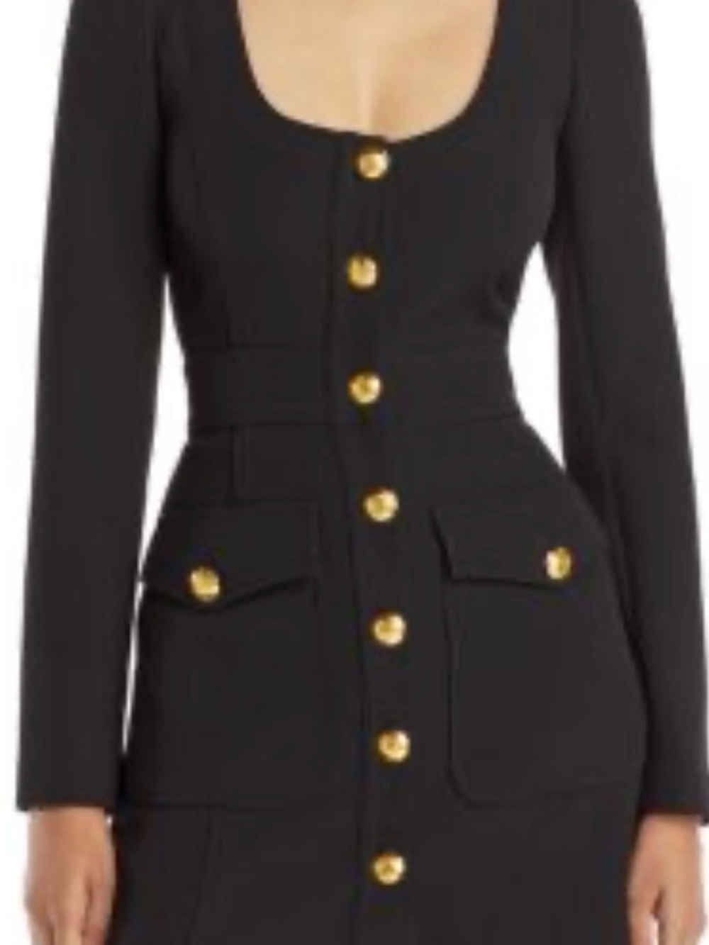 A.L.C. Ivy Button NWT Black Long Sleeve Button-Front Coat Dress